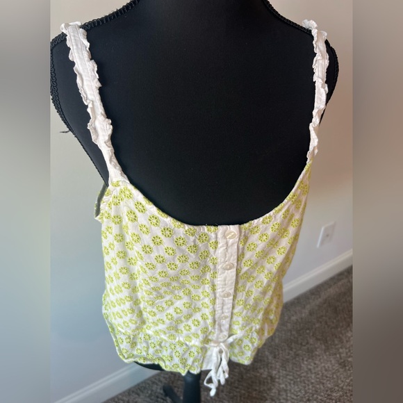 Modcloth Darling For The Prairie Peplum Tank Top Floral Eyelet Size Large - Picture 4 of 8